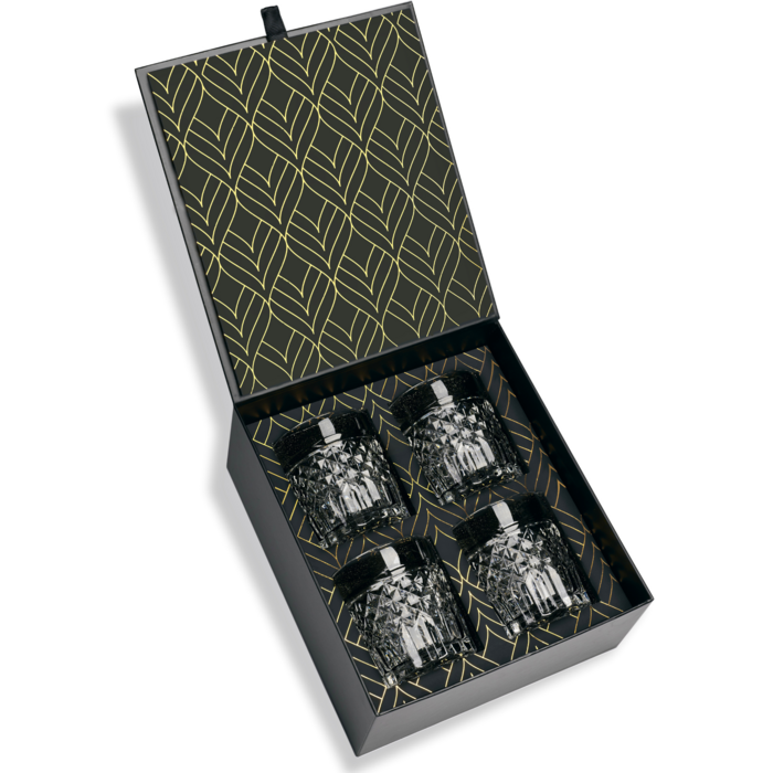 ROCKS™ Eco Crystal Reserve – Whiskeygläser aus emissionsfreiem Kristall in Goldfolien-Box