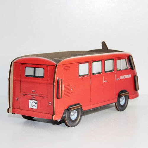 Werkhaus VW T1 „Feuerwehr“ – Stiftebox & Schreibtisch-Organizer aus Holz