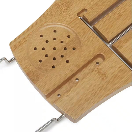 Badewannenablage Aquala – Ausziehbares Badewannenbrett aus Bambus