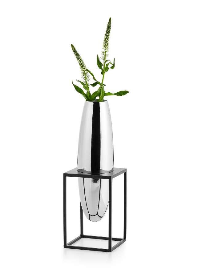 Solero Vase im schwarzen Metallständer