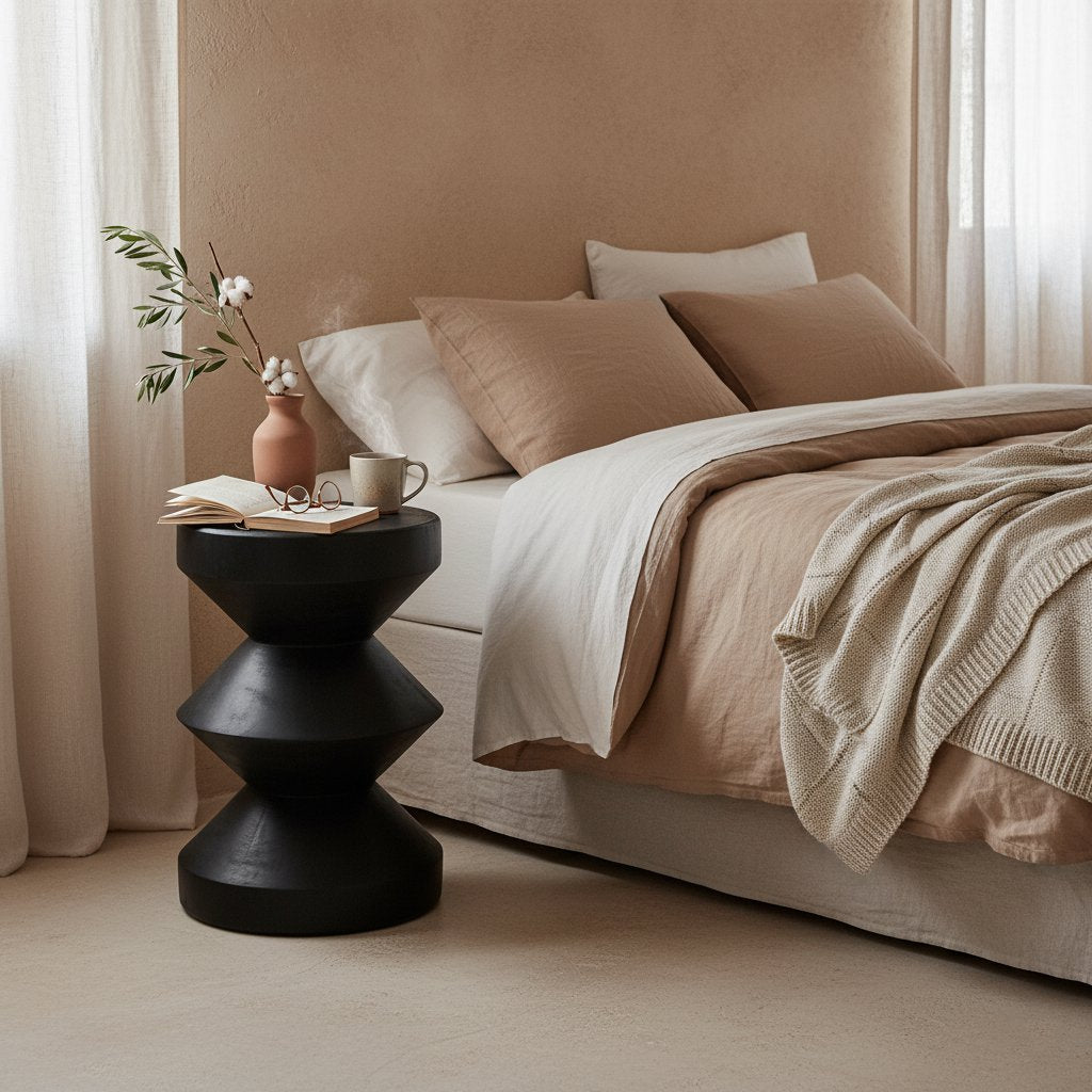 Raw Materials Forma Beistelltisch Rizo Black - Teakholz Seitentisch