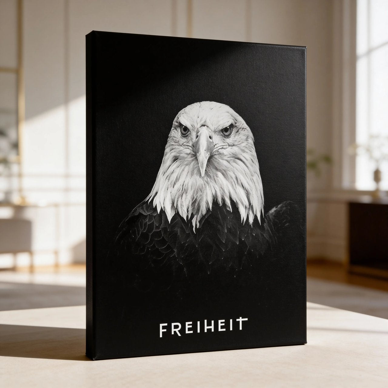 Hustling Sharks Adler Leinwandbild Freiheit - Schattenfuge Weiß