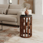 Raw Materials Lampung Beistelltisch Marmor Schwarz 40x40cm Design