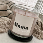 Duftkerze „Mama Pause“ – Zirbe, Rapswachs, Glas mit Holzdeckel