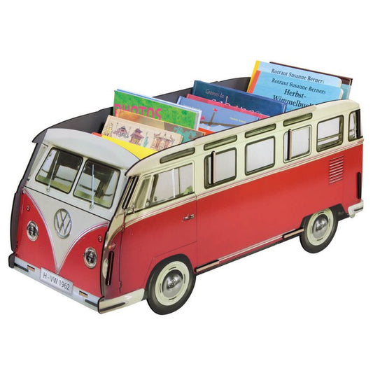 Werkhaus VW T1 Bücherbus – Retro-Bücherregal & Aufbewahrungsbox aus Holz, 81 cm
