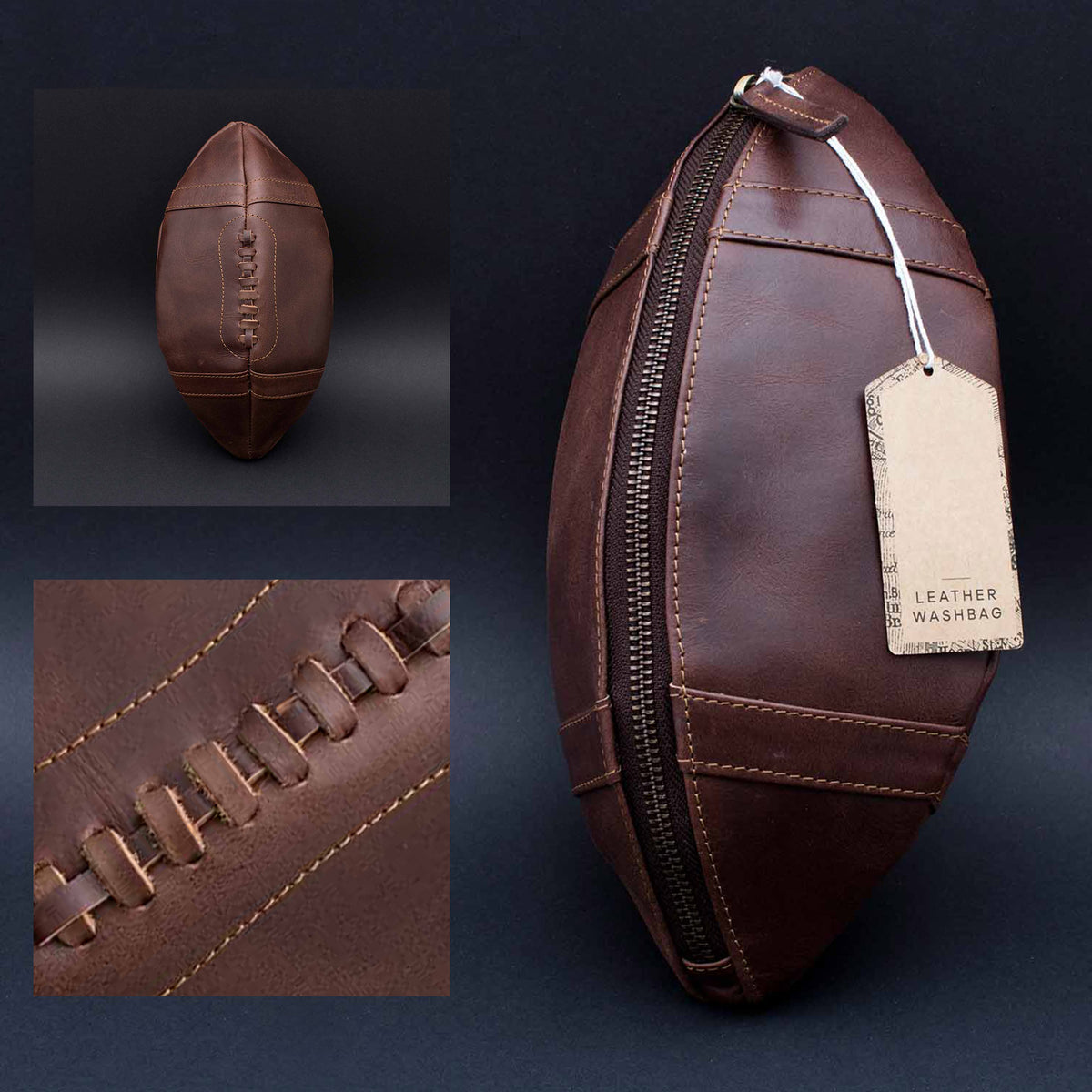 American Football Kulturbeutel – Design-Kulturtasche in Football-Optik