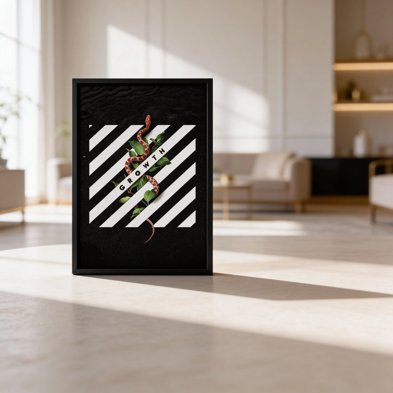 Wandbild GROWTH Schlange – Moderner Kunstdruck Grafik Design Poster