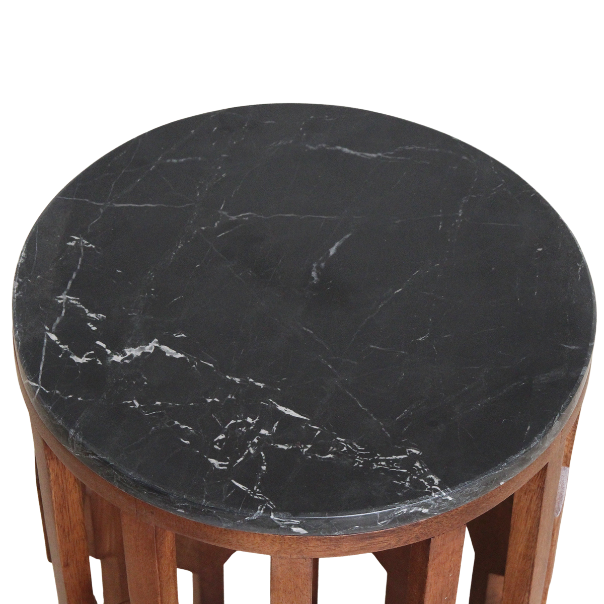 Raw Materials Lampung Beistelltisch Marmor Schwarz 40x40cm Design