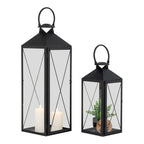 House Nordic Casa Laterne 2er-Set Schwarz – Stahl & Glas Windlicht