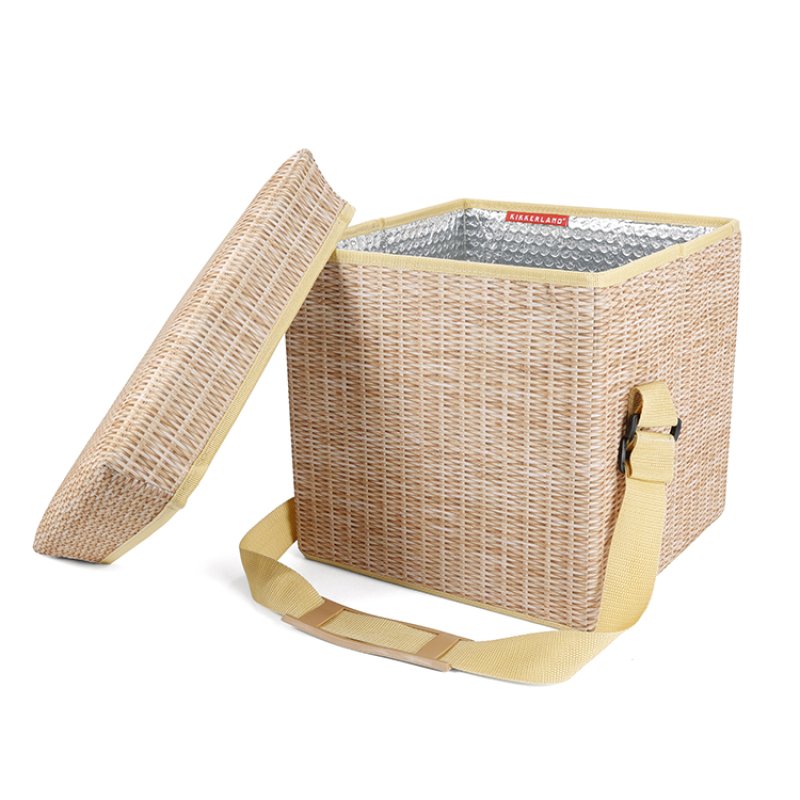 Wicker Picnic Cooler Seat Kikkerland Bild 2