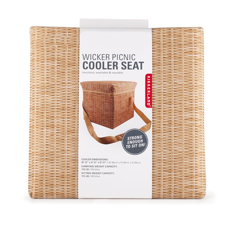 Wicker Picnic Cooler Seat Kikkerland Bild 3