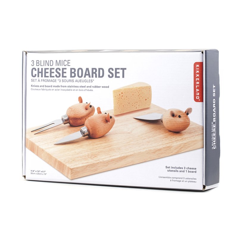 Cheese Board And 3 Mouse Knives Kikkerland Bild 3