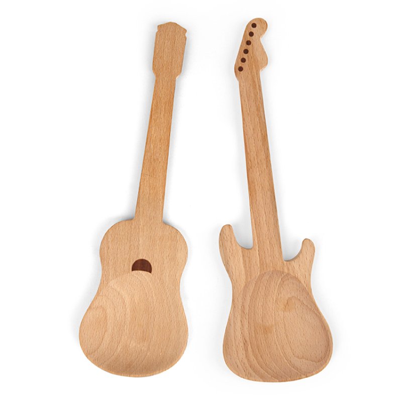 Beech Wood + Rockin Guitar Salad Servers Kikkerland Bild 2