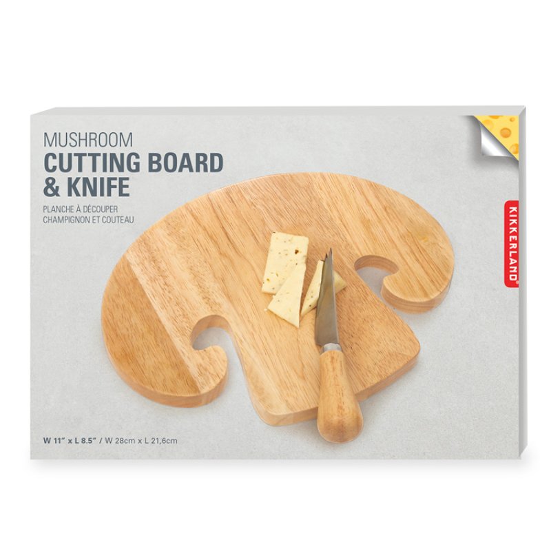 Mushroom Cutting Board & Knife Kikkerland Bild 3
