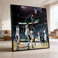 Hustling Sharks DUNK IT! Leinwandbild Schattenfuge Schwarz Basketball