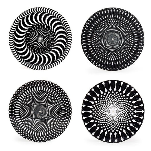 Black And White Moire Coasters Kikkerland Bild 2