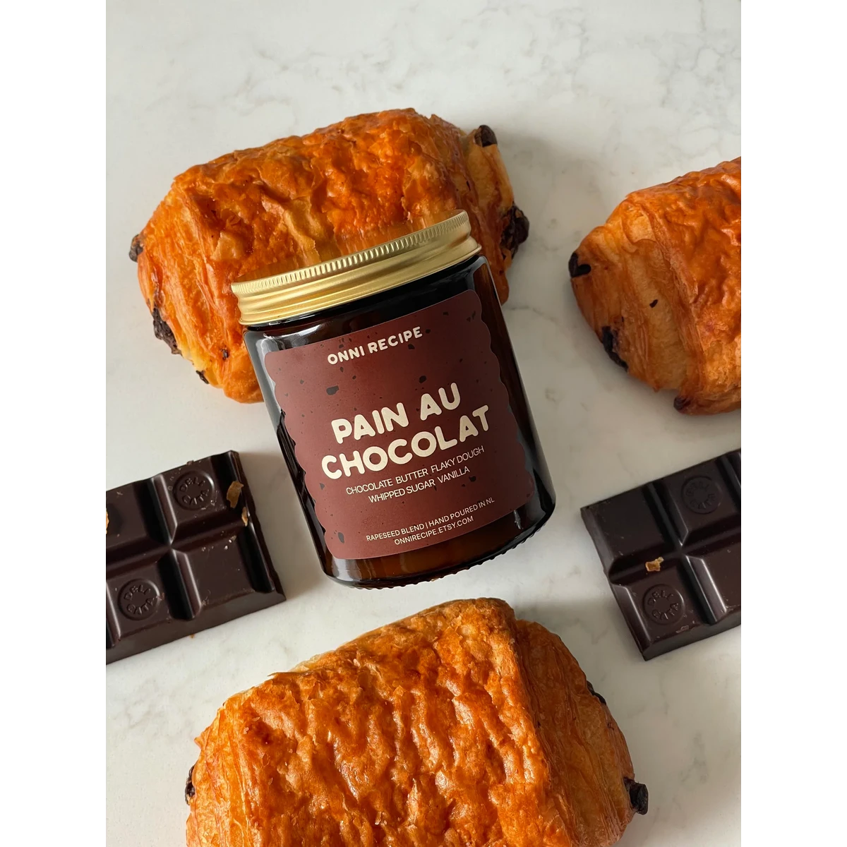 Onni Recipe Pain au Chocolat Rapskerze – Gourmet Duftkerze 170ml