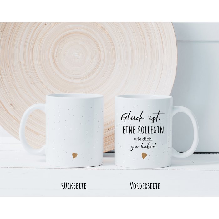 Spruchtasse „Glück ist …“ – Geschenk-Tasse in Varianten für Schwester, Bruder, Sohn, Tante (330 ml, beidseitig bedruckt)