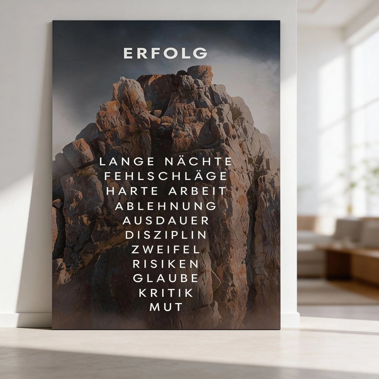 Hustling Sharks Leinwandbild Berg des Erfolges Schwarz Motivation