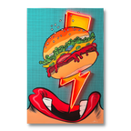 LEDMansion Flash Burger Pop Art LED Wandkunst – Modernes Design 40x60