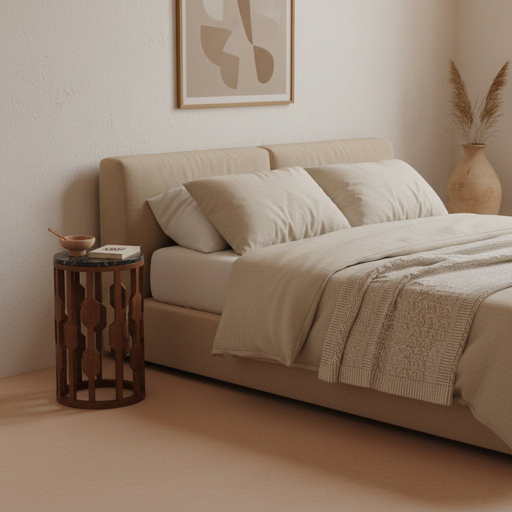 Raw Materials Lampung Beistelltisch Marmor Schwarz 40x40cm Design