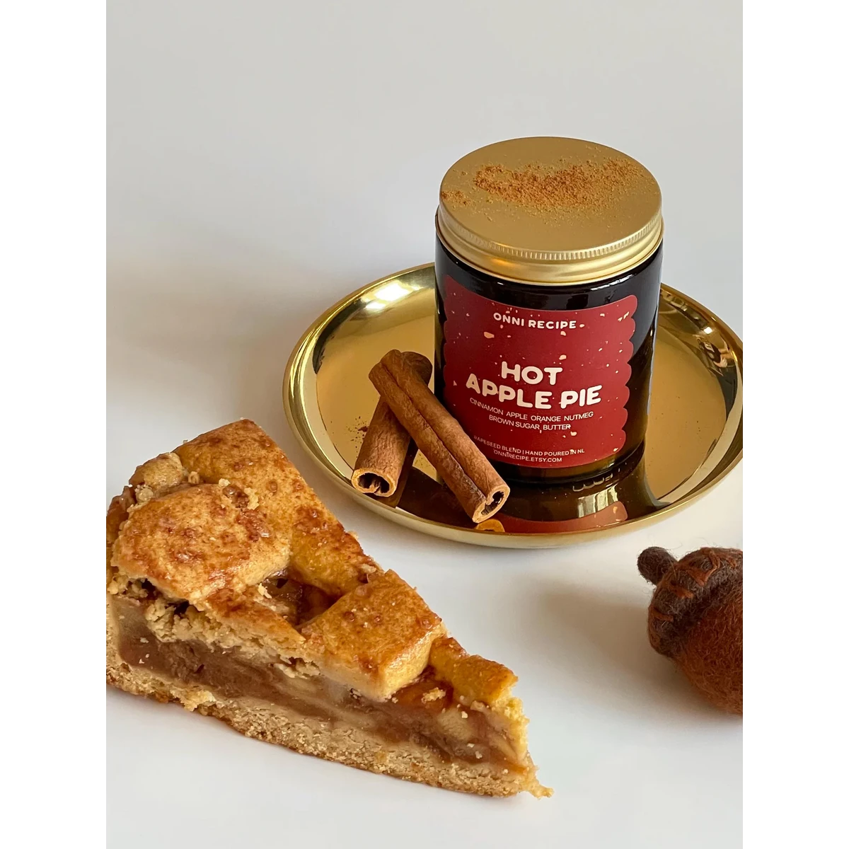 Onni Recipe Duftkerze Heißer Apfelkuchen | Vegane Rapsöl-Kerze 170ml