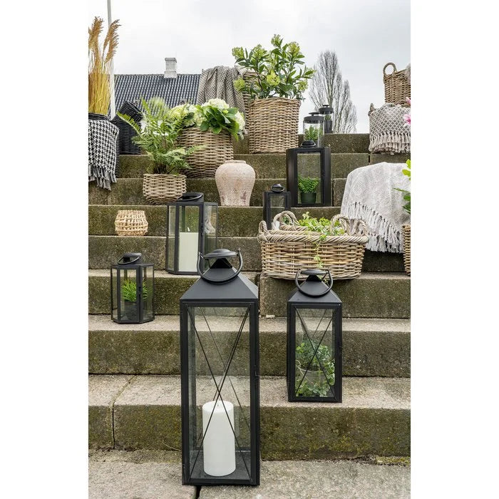 House Nordic Casa Laterne 2er-Set Schwarz – Stahl & Glas Windlicht