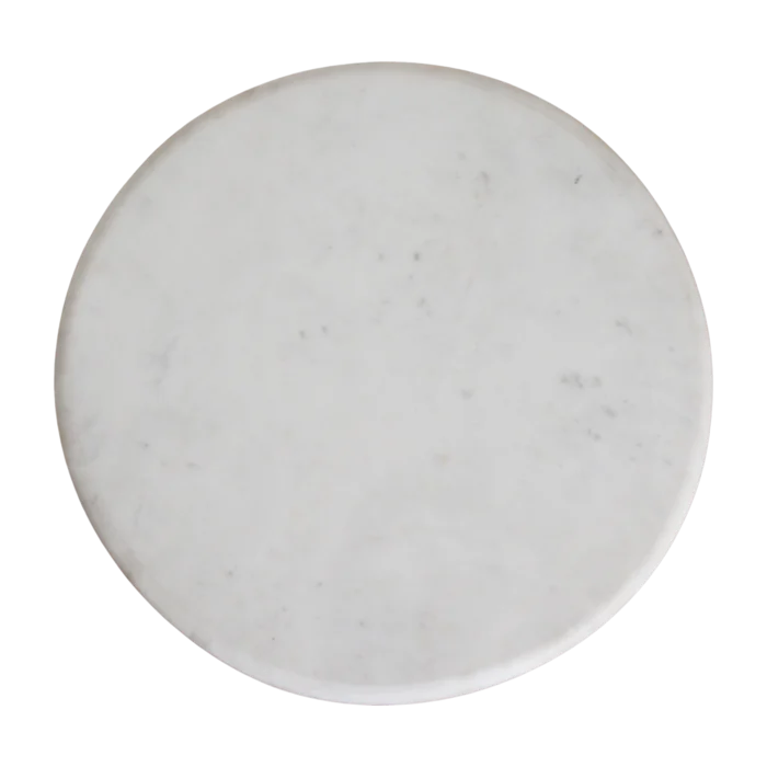 Raw Materials Kuching Beistelltisch Marmor weiß & Mangoholz 30x50cm