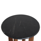 Raw Materials Beistelltisch Brunei Marmor Schwarz & Mangoholz 50cm