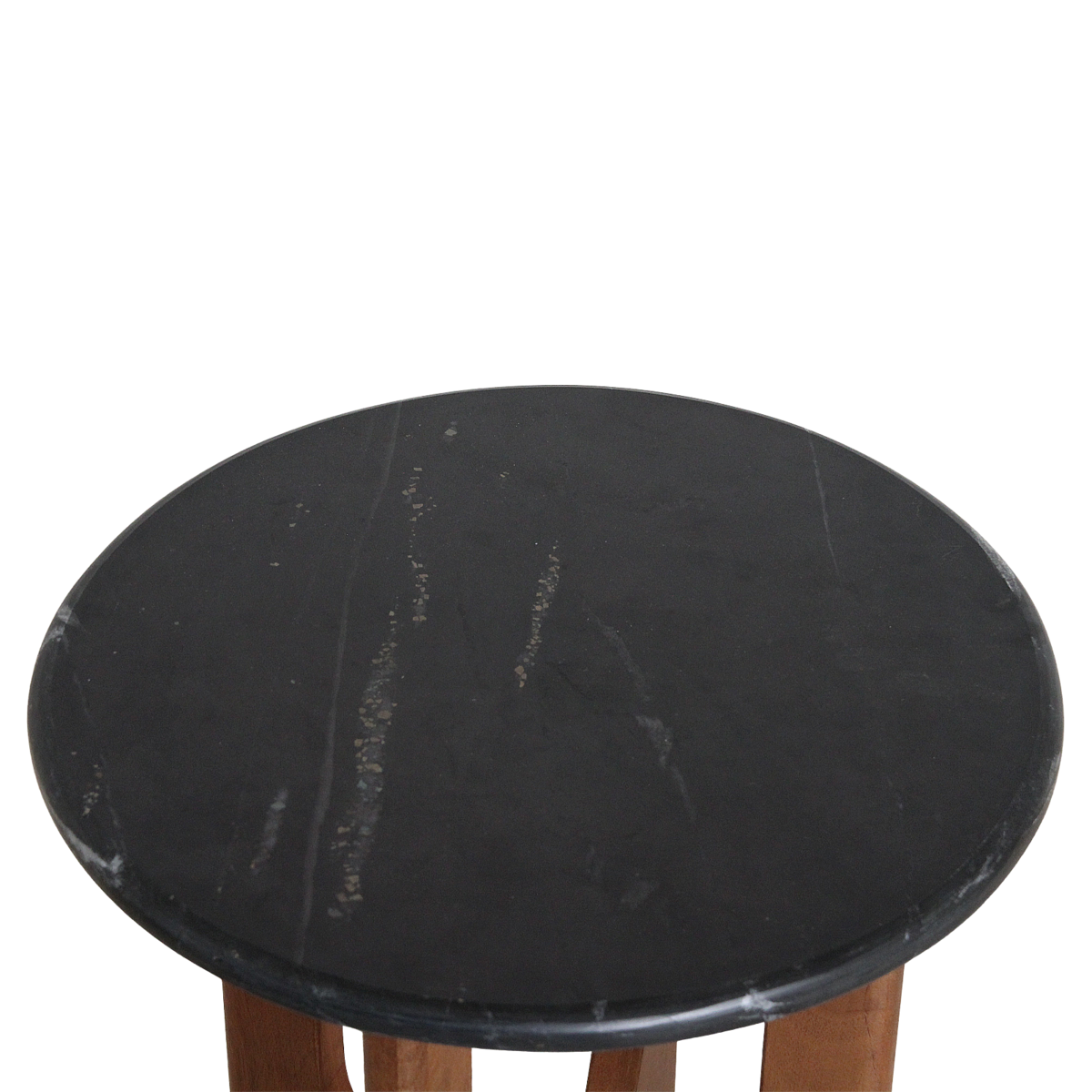 Raw Materials Beistelltisch Brunei Marmor Schwarz & Mangoholz 50cm