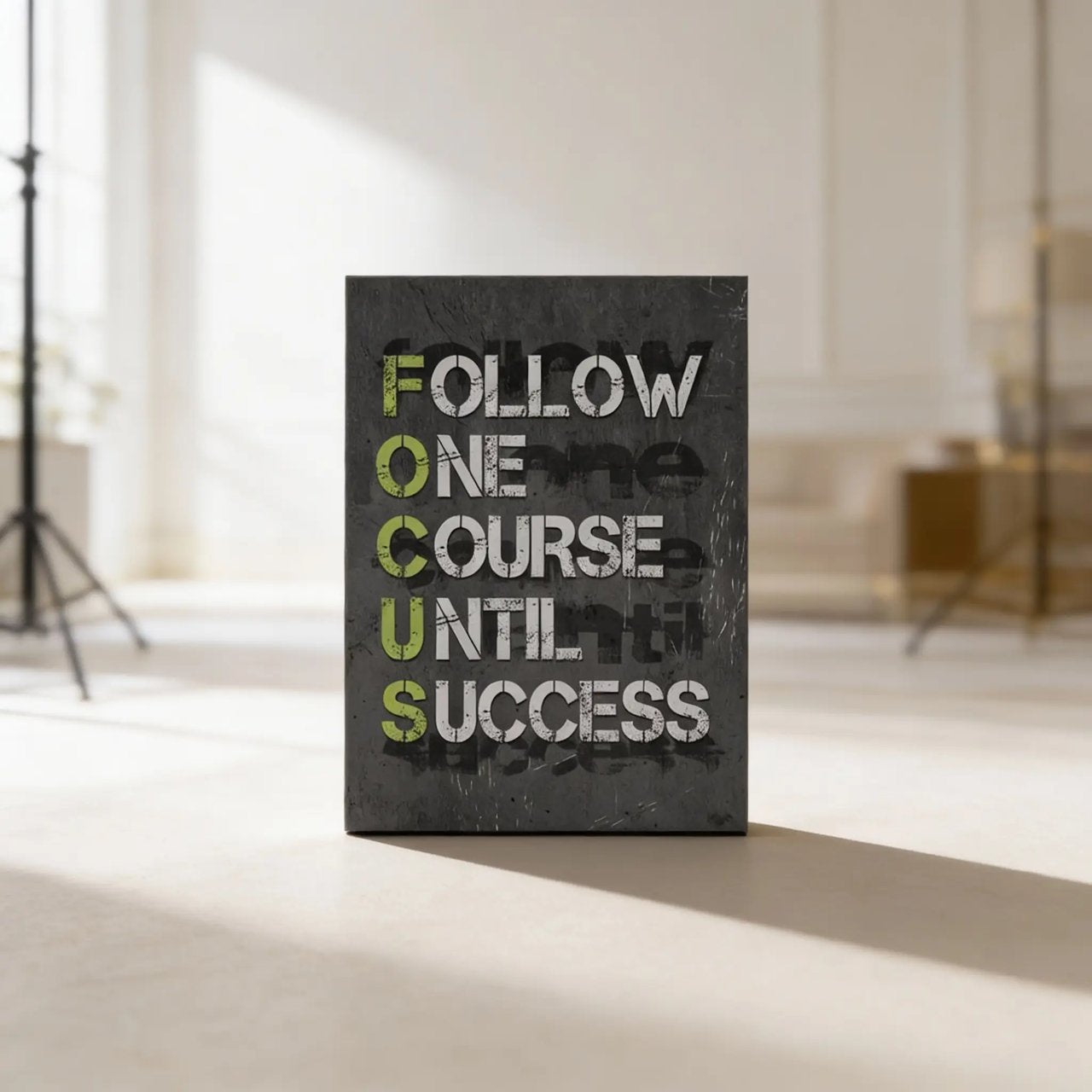 Hustling Sharks F.O.C.U.S. Leinwandbild Motivation Schattenfuge Wan...