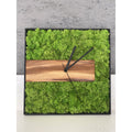 Glückweiser Wanduhr Olivenholz Islandmoos - 30cm Lautloses Design