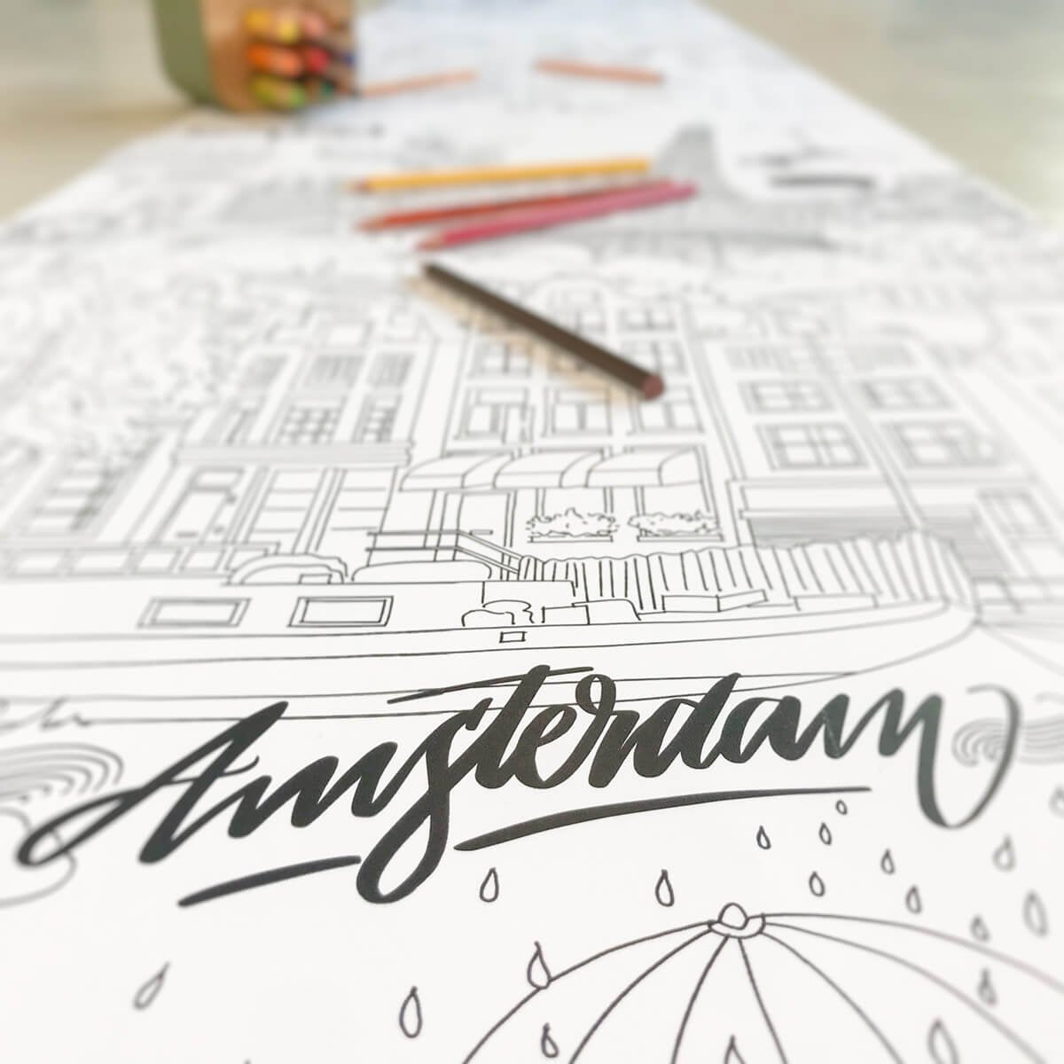 ARCHITECT MUM Malrolle Urban Jungle 3m XXL Ausmalrolle für Kinder