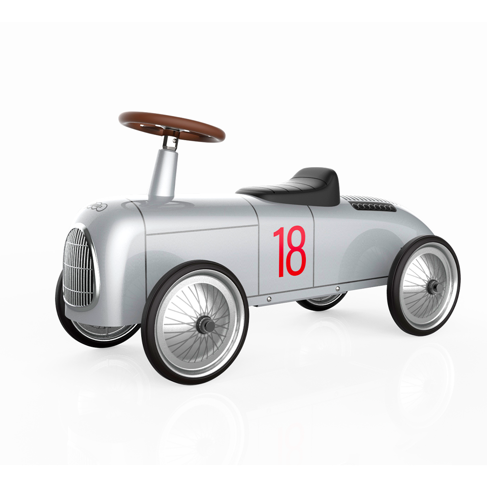 Baghera Auto Union Typ C Roadster – Retro Rutschauto aus Metall Silber