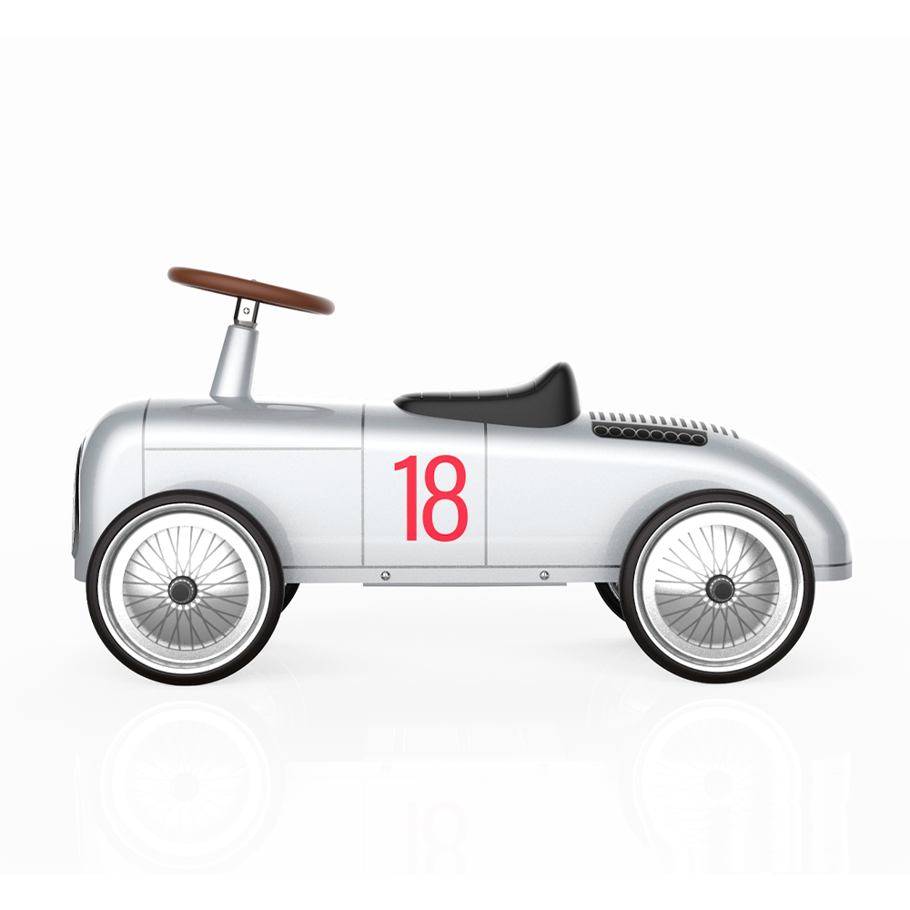 Baghera Auto Union Typ C Roadster – Retro Rutschauto aus Metall Silber