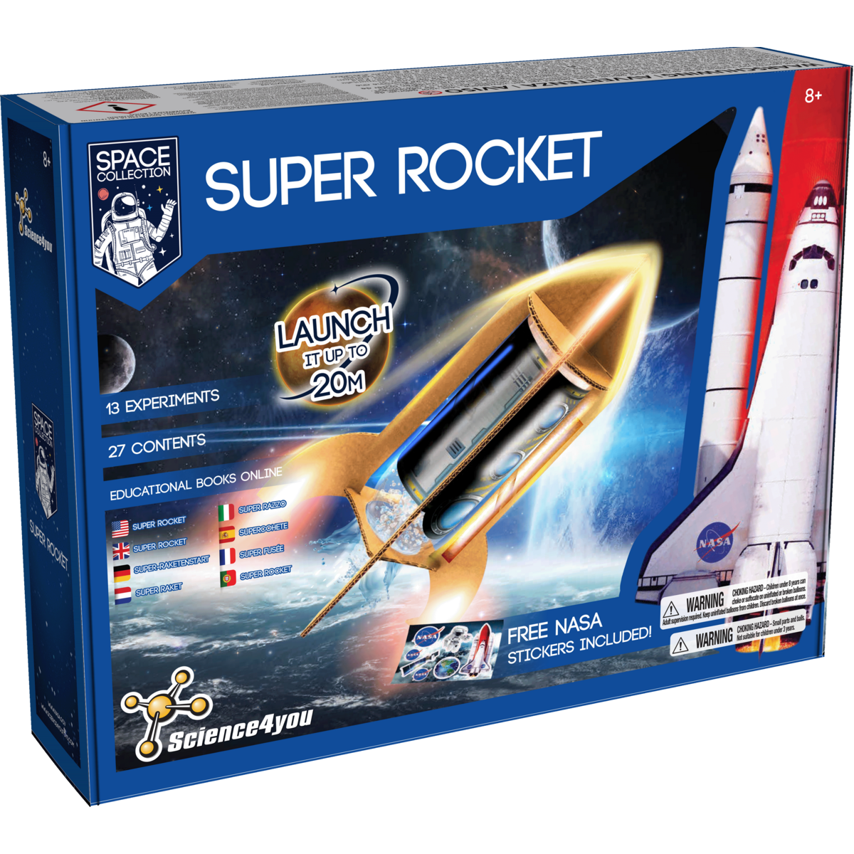 Science4you Superrakete NASA Experimentierkasten – Fliegt bis 20m