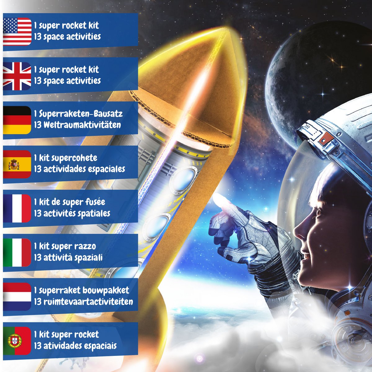 Science4you Superrakete NASA Experimentierkasten – Fliegt bis 20m