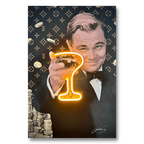 LEDMansion Leonardo DiCaprio Champagner LED Wandbild Pop-Art 40x60cm