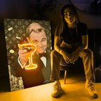 LEDMansion Leonardo DiCaprio Champagner LED Wandbild Pop-Art 40x60cm
