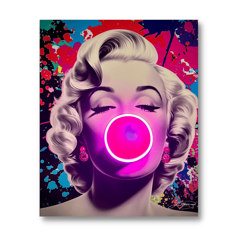 LEDMansion Marilyn Bubble Pop LED-Wandkunst | Pop Art Bild 40x60