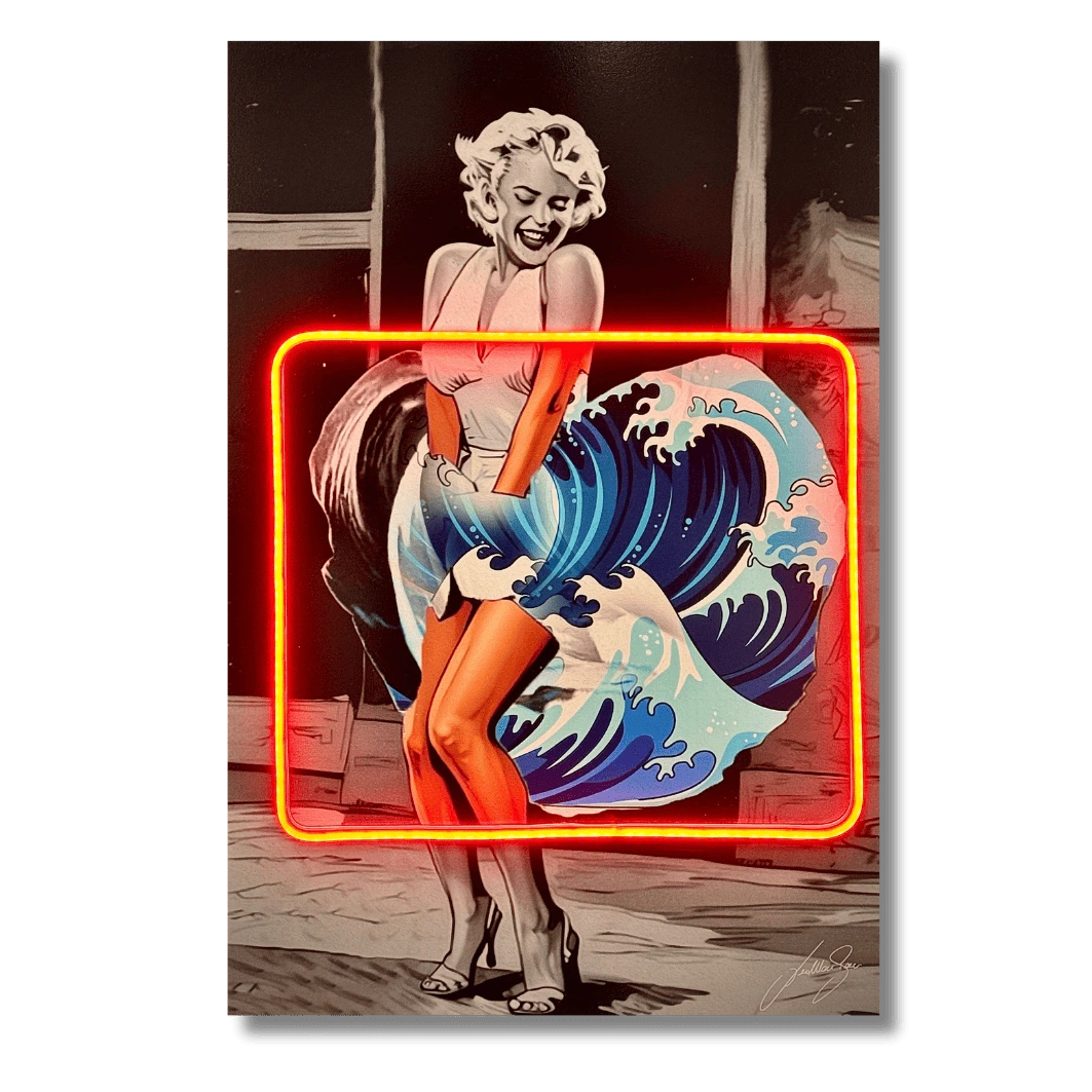 LEDMansion Marilyn Wave Kanagawa LED Wandkunst – Pop Art Highlight