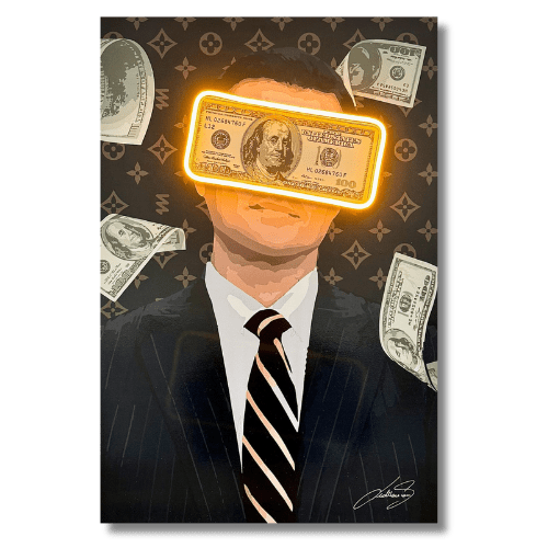 LEDMansion Belfort Money Rain LED Wandkunst Wolf of Wall Street Pop...