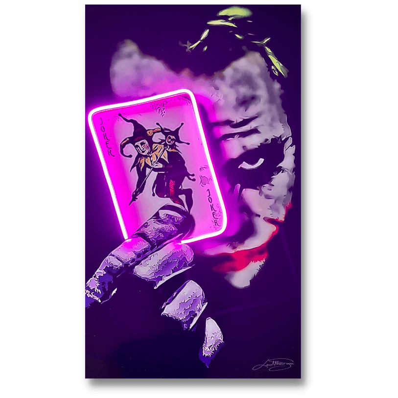 LEDMansion Jokerkarte LED-Wandkunst – Moderne Neon Wandbeleuchtung