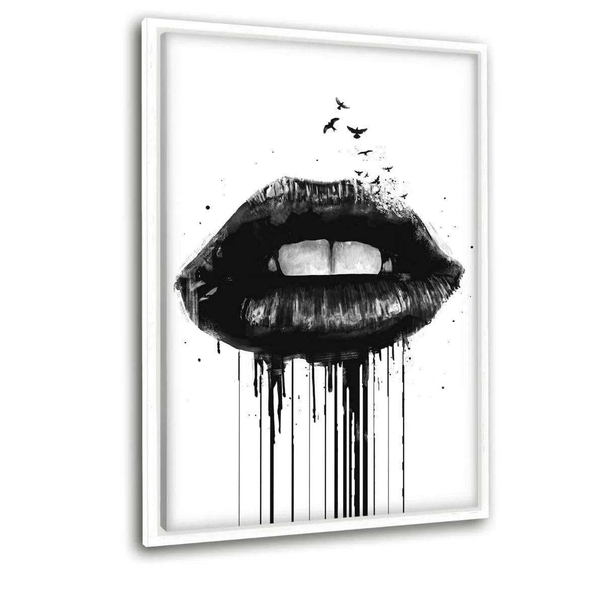 Hustling Sharks Dead Love Leinwandbild mit weißer Schattenfuge 30x45cm