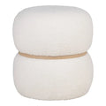 House Nordic Milford Pouf Weiß Teddy - Moderner Sitzhocker