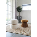 House Nordic Milford Pouf Weiß Teddy - Moderner Sitzhocker