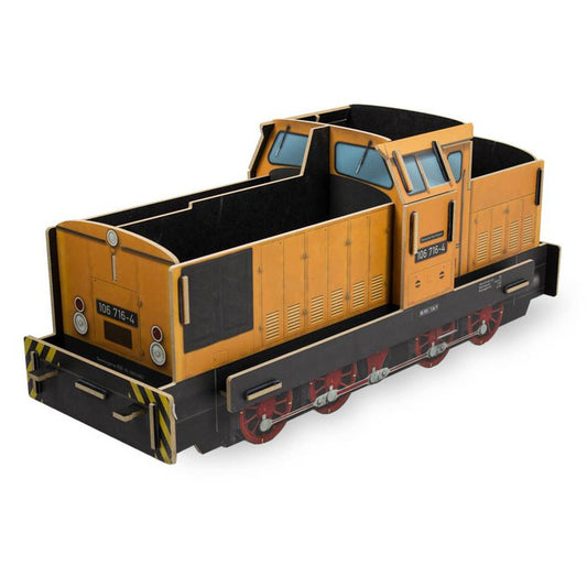 Werkhaus Diesellok V60 – Zeitschriftenständer & Bücherbox aus Holz, 76 cm