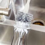 Clean Reach Bottle Brush mit austauschbarem Kopf und Bambusgriff, spülmaschinengeeignet, umweltfreundlich