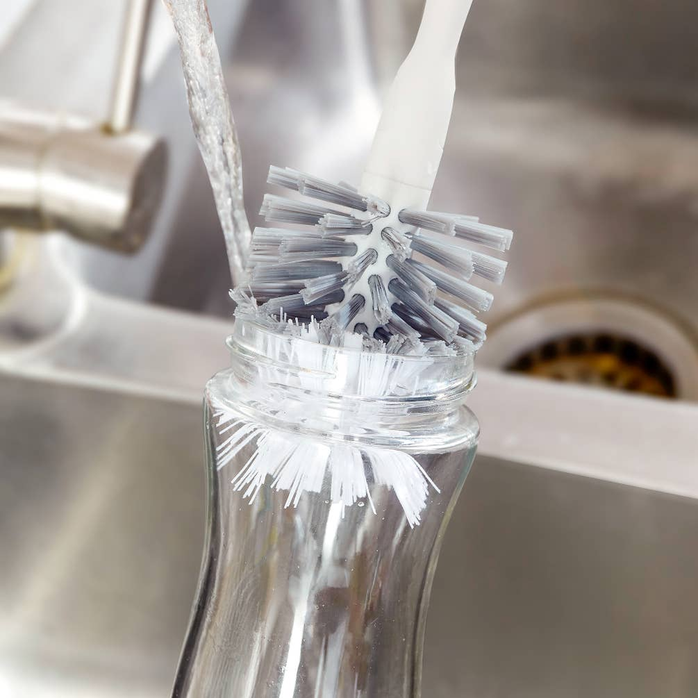 Clean Reach Bottle Brush mit austauschbarem Kopf und Bambusgriff, spülmaschinengeeignet, umweltfreundlich