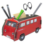 Werkhaus VW T1 „Feuerwehr“ – Stiftebox & Schreibtisch-Organizer aus Holz
